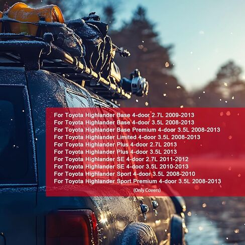 Roof Rack Covers Black for Toyota Highlander 2008-2013, 4 x Roof rack covers in Kuwait