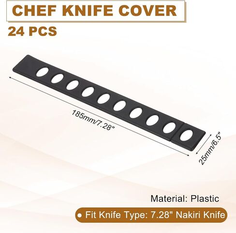 Patikil 24pcs Pp Universal Blade Edge Cover ، Blade Stumped Edge Sleeve من 7 بوصات غطاء للمطبخ وغرفة الطعام والأسود in Saudi Arabia