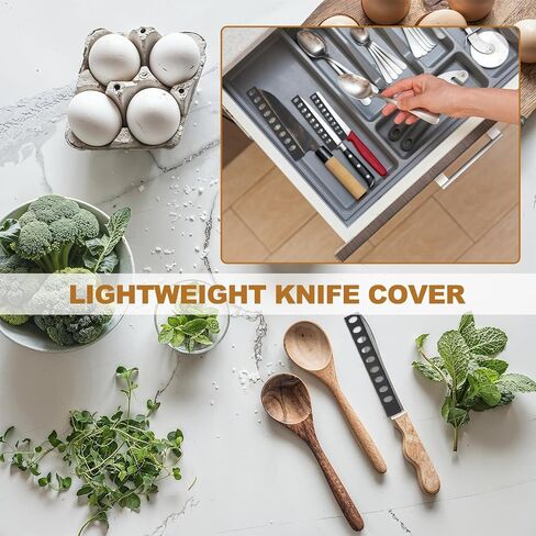 Patikil 24pcs Pp Universal Blade Edge Cover ، Blade Stumped Edge Sleeve من 7 بوصات غطاء للمطبخ وغرفة الطعام والأسود in Saudi Arabia