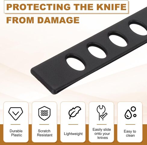 PATIKIL 12PCS PP Universal Blade Edge Cover ، Blade Blade Sleeve من 8 بوصة غطاء للشفرة للمطبخ وغرفة الطعام والأسود in Saudi Arabia