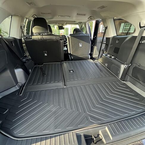 Cargo Mat Fits for 2020-2024 Toyota Highlander 7 Seats, Trunk Mat for Highlander Cargo Liner with Backrest Mat (NOT Fit Hybrid) (Only Fits Models Without Subwoofer) in Saudi Arabia