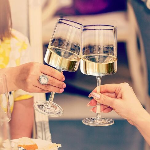 Chouggo Wine Glasses Set of 6, Hand Blown Crystal Red Wine or White Wine Glass - 15Oz, Hand Crafted by Artisans - Gifts for Women, Men, Wedding, Anniversary, Christmas, Birthday in Saudi Arabia