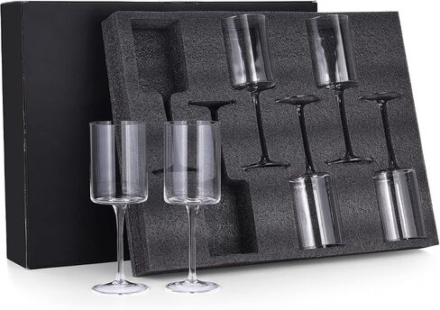 Chouggo Wine Glasses Set of 6, Hand Blown Crystal Red Wine or White Wine Glass - 15Oz, Hand Crafted by Artisans - Gifts for Women, Men, Wedding, Anniversary, Christmas, Birthday in Saudi Arabia