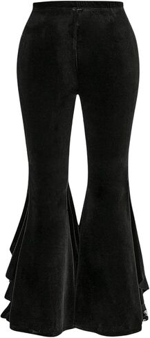 Verdusa Women's Plus Size Shulk Trim Lace Velvet Pants مرنة الخصر in Saudi Arabia