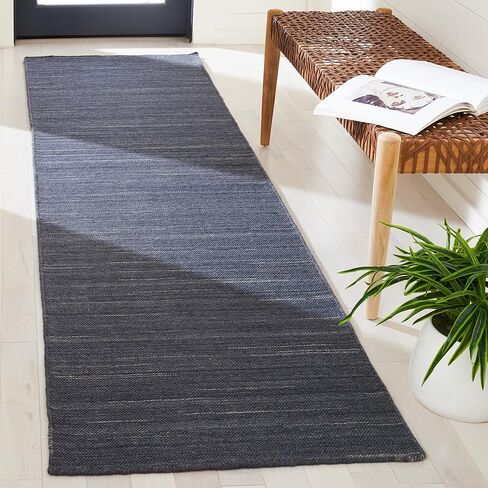 Safavieh Kilim Collection Runner Rug - 2'3 "× 9 '، رمادي داكن ، صوف نيوزيلندا المصنوع يدويًا ، مثالي للمناطق المرتفعة في غرفة المعيشة ، غرفة النوم (KLM125H) in Saudi Arabia