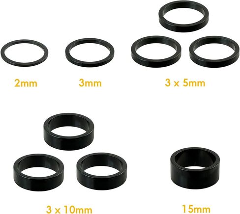 CyclingDeal Carbon Fiber Bike Bicycle Fork Steerer Headset Spacers 1-1/8" 10PCS Kit Set 2mm, 3mm, 5mm, 10mm, 15mm, 20mm in Saudi Arabia
