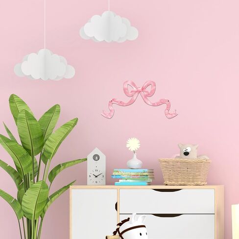Zonon Metal Pink Bow Room Art Metal Pink Coquette Bow Wall Art For Girls Cute Girly Preppy Decor,Girly Aesthetic Wall Decor For Home Dorm Decoration, Coquette Party Gift for Girls Teens Women in Saudi Arabia