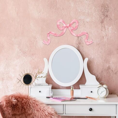 Zonon Metal Pink Bow Room Art Metal Pink Coquette Bow Wall Art For Girls Cute Girly Preppy Decor,Girly Aesthetic Wall Decor For Home Dorm Decoration, Coquette Party Gift for Girls Teens Women in Saudi Arabia