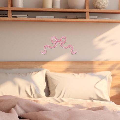 Zonon Metal Pink Bow Room Art Metal Pink Coquette Bow Wall Art For Girls Cute Girly Preppy Decor,Girly Aesthetic Wall Decor For Home Dorm Decoration, Coquette Party Gift for Girls Teens Women in Saudi Arabia
