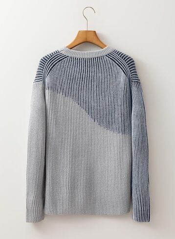 Sidefeel Womens Long Sleeve Crewneck Color Block Pullover Sweaters Casual Striped Loose Knit Tops Trendy Fall Outfits in Saudi Arabia