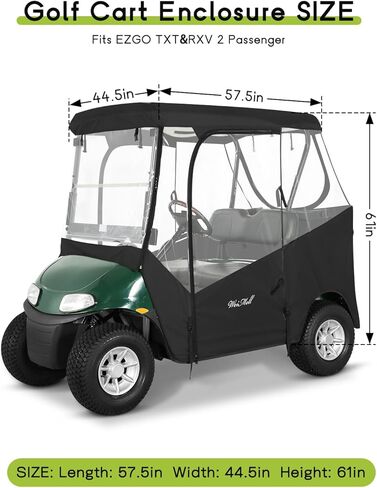 2 حاوية قيادة عربة الجولف للركاب، غطاء عربة الجولف لسيارة النادي السابقة والإيقاع، نافذة شفافة بأربعة جوانب مقاومة للماء والرياح، غطاء مطر لعربة الجولف في جميع الأحوال الجوية حماية خارجية in Kuwait