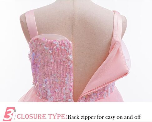 Girls Princess Dress Set with Pink Sequin Layered Tulle Ball Gown Long Gloves Tiara Jewelry for Kids in Kuwait