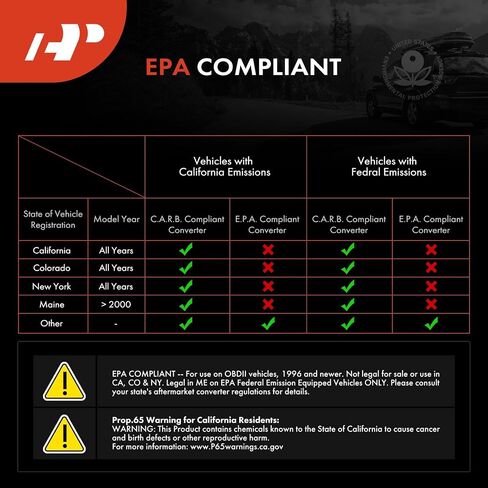 مجموعة محول الحفاز الخلفية A-Premium تتوافق مع Lexus RX350 2010-2015 ، 3.5L ، E.P.A. متوافق in Saudi Arabia