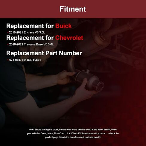 المحول الحفاز الخلفي anytek المتوافق المباشر مع شيفروليه ترافيرز V6 3.6L ملاءمة لبويك جيب V6 in Kuwait