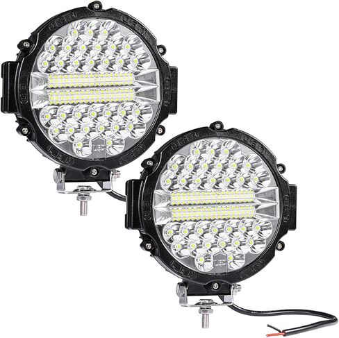 LED Off Road Lights pods 7 Inch 15000Lumen Bumper Round LED Light Bar 201W 12V 24V 6500K Tractor Driving Fog Flood Spot Beam Work Lighting for Pickup SUV ATV UTV Truck 2Pack in Kuwait