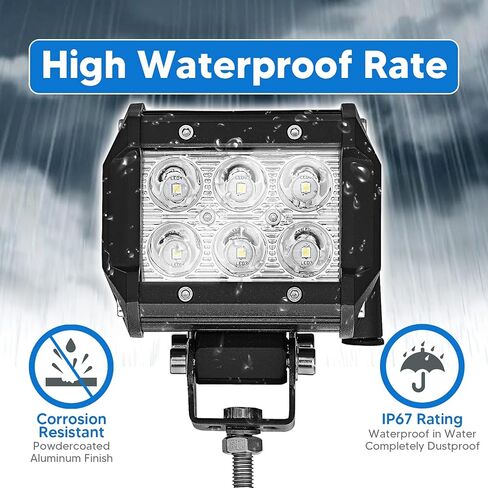 2x 3'' LED Spot Work Light & Upper Hood Ditch Side Pillar Light Pod Mount Bracket Compatible with Toyota Tacoma 1995-2004 in Saudi Arabia
