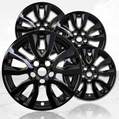 17 "4pc Gloss Black Wheel Skins (مجموعة من 4) لنيسان روغ 2017-2022 in Saudi Arabia