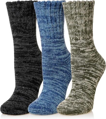 Merino Wool Boot Socks Thermal Winter Ski Thick Warm Hiking Socks for Women Men 3 Pairs in Kuwait