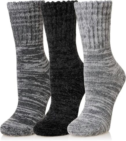 Merino Wool Boot Socks Thermal Winter Ski Thick Warm Hiking Socks for Women Men 3 Pairs in Kuwait