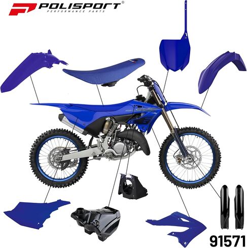 Polisport Motocross (MX) Restyling Kit for Yamaha YZ 125/250 (2002-2021) Dirt Bike – OEM Quality, Durable, Flexible & Perfect Fit – Blue/Black in Saudi Arabia