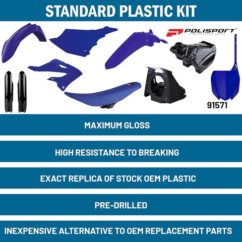 Polisport Motocross (MX) Restyling Kit for Yamaha YZ 125/250 (2002-2021) Dirt Bike – OEM Quality, Durable, Flexible & Perfect Fit – Blue/Black in Saudi Arabia