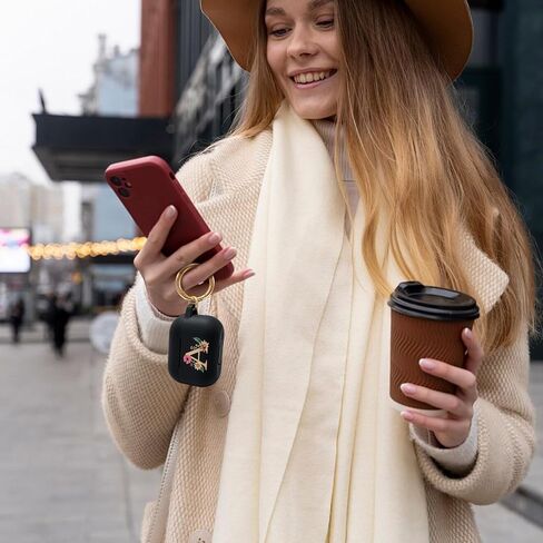 حافظة منقوشة بالزهور متوافقة مع غطاء حافظة AirPods Pro (2023/2022/2019،2nd/1st) حافظة واقية من السيليكون لحافظة AirPods Pro 2nd 1st Generation AirPods Pro مع سلسلة مفاتيح (أخضر صنوبر) in Kuwait