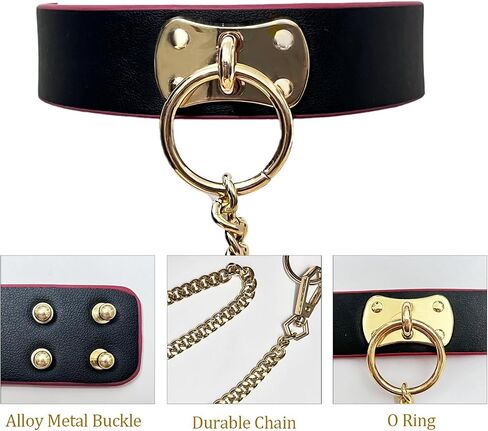 Choker Necklace for Women Black Necklace for Girls, Leather Collar and Leash Set for Cosplay, Goth Punk Rave Accessories Gothic Jewelry Dresses Sexy Collar for Women in Saudi Arabia