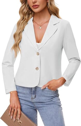 Women's Cotton Linen Blazer Long Sleeve Lapel Button Blazers Lightweight Summer Casual Work Office Jacket Suit in Saudi Arabia