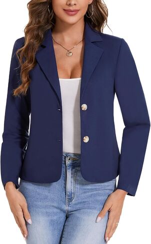 Women's Cotton Linen Blazer Long Sleeve Lapel Button Blazers Lightweight Summer Casual Work Office Jacket Suit in Saudi Arabia