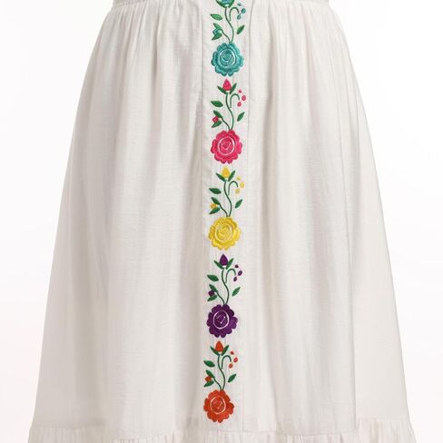 Idopip Women Mexican Dress Short Sleeve Floral Dressed Dressive Discal Boho Shuffle Midi Dress Vestidos tipicos mexicanos in Saudi Arabia