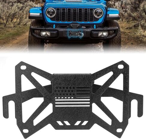 Universal Flip-up Winch License Mount لـ 10 بوصة من الصقور Fairlead Fairlead Pront Front Front Quickly Winch Lucky Bracket حامل إطار لاستلام الشاحنة الوعرة على الطرق الوعرة RV SUV in Saudi Arabia