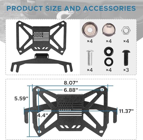 Universal Flip-up Winch License Mount لـ 10 بوصة من الصقور Fairlead Fairlead Pront Front Front Quickly Winch Lucky Bracket حامل إطار لاستلام الشاحنة الوعرة على الطرق الوعرة RV SUV in Saudi Arabia