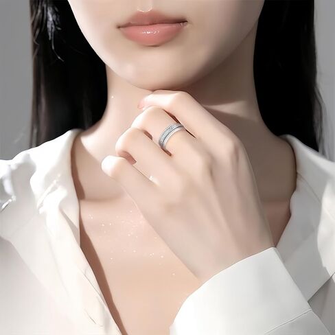 Anxiety Rings for Women Sterling Silver Spinner Fidget Rings for Anxiety Women in Kuwait