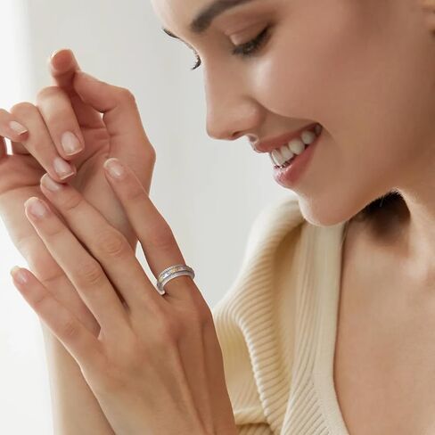 Anxiety Rings for Women Sterling Silver Spinner Fidget Rings for Anxiety Women in Kuwait