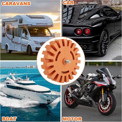 MIVIDE 4PCS Decal Remover Eraser Wheel Tool Kit, 4inch Rubber Power Drill Attachment Car Adhesive, Pinstripe, Sticker, Vinyl Removal Tool Set with Drill Adapter for Cars, RV, Boats in Kuwait