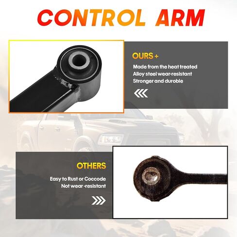 4Pcs Rear Upper Lower Control Arm Suspension Kit, Compatible with Ram 1500 2013-2023, 1500 Classic 2019-2023, Replace # 4877160AA 4877160AB in Saudi Arabia