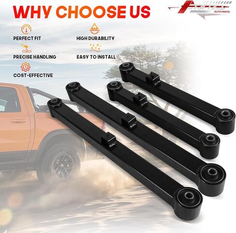 4Pcs Rear Upper Lower Control Arm Suspension Kit, Compatible with Ram 1500 2013-2023, 1500 Classic 2019-2023, Replace # 4877160AA 4877160AB in Saudi Arabia