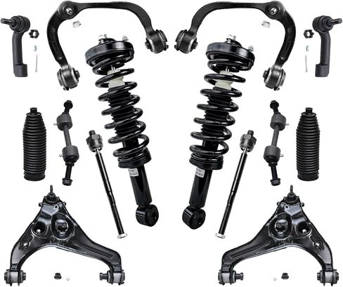 Detroit Axle - RWD Front End 14pc Suspension Kit for 2009-2013 Ford F-150, 2 Struts & Coil Springs 4 Upper & Lower Control Arms w/Ball Joints 4 Tie Rods 2 Sway Bars 2 Boots 2010 2011 2012 Replacement in Saudi Arabia