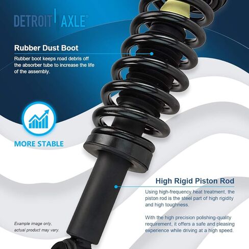 Detroit Axle - RWD Front End 14pc Suspension Kit for 2009-2013 Ford F-150, 2 Struts & Coil Springs 4 Upper & Lower Control Arms w/Ball Joints 4 Tie Rods 2 Sway Bars 2 Boots 2010 2011 2012 Replacement in Saudi Arabia
