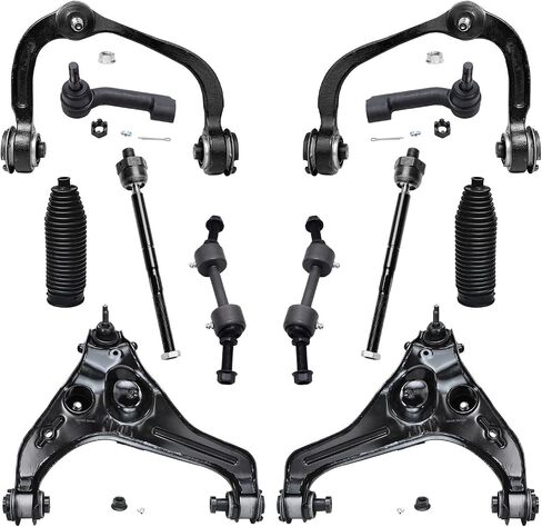 Detroit Axle - RWD Front End 14pc Suspension Kit for 2009-2013 Ford F-150, 2 Struts & Coil Springs 4 Upper & Lower Control Arms w/Ball Joints 4 Tie Rods 2 Sway Bars 2 Boots 2010 2011 2012 Replacement in Saudi Arabia
