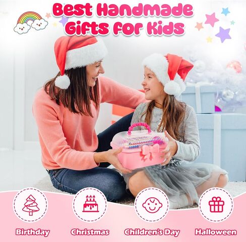 مجموعة فقاعات شريط نانو من زيسكو للأطفال، فقاعات شريط نانو، شريط نانو مع جليتر، طين، خرز، ملصقات وتعليمات، لعبة تزيين عيد الميلاد DIY للأولاد والبنات in Kuwait