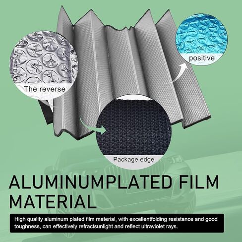 Car Windshield Sun Shade, Foldable Panel Sunshade, Keep Vehicle Cool Sun, Block UV Rays, 57 x 27.5 in Universal for Cars Trucks (Silver) in Saudi Arabia