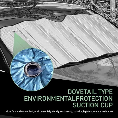 Car Windshield Sun Shade, Foldable Panel Sunshade, Keep Vehicle Cool Sun, Block UV Rays, 57 x 27.5 in Universal for Cars Trucks (Silver) in Saudi Arabia