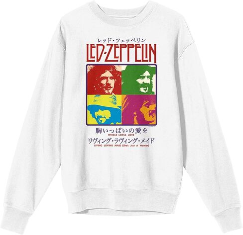 BioWorld LED Zeppelin Colorful Band Member Squares Crew Neck Long Long in Saudi Arabia