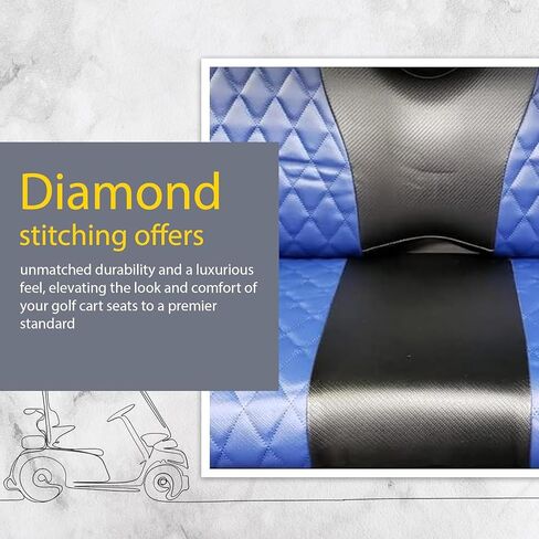 Club Car Precdent Front Golf Cart Conting Covernsing Diamond Stitching (Red/Dark Dark) in Kuwait