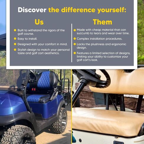 Club Car Precdent Front Golf Cart Conting Covernsing Diamond Stitching (Red/Dark Dark) in Kuwait
