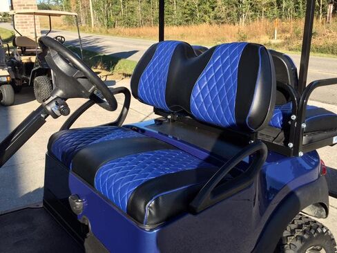 Club Car Precdent Front Golf Cart Conting Covernsing Diamond Stitching (Red/Dark Dark) in Kuwait