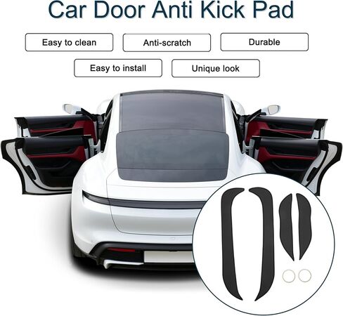Leather Car Door Anti Kick Pad Sticker for Honda HR-V 2015-2019, for Honda Vezel 2015-2019 Door Side Edge Protector Interior Accessories Black 1 Set in Saudi Arabia