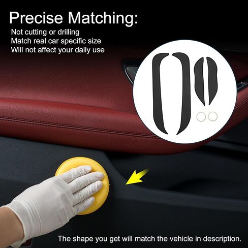 Leather Car Door Anti Kick Pad Sticker for Honda HR-V 2015-2019, for Honda Vezel 2015-2019 Door Side Edge Protector Interior Accessories Black 1 Set in Saudi Arabia