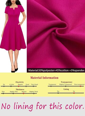 VFSHOW Womens Business Square Neck Neck Office A-Line Vintage Church Fit and Flare Dress in Saudi Arabia